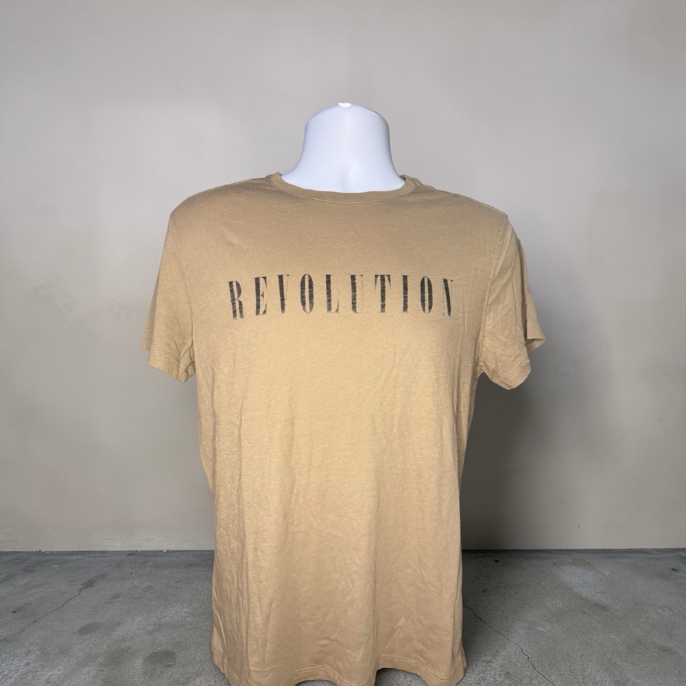 John Varvatos Beige 'Revolution' Graphic Short Sleeve Tee